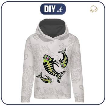 CLASSIC DAMEN HOODIE (POLA) - FISCH BRUNO (DIA DE LOS MUERTOS) - Sommersweat