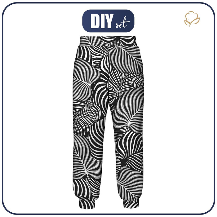 WOMEN'S JOGGERS (NOEMI) - ZEBRA LEAVES - sewing set M