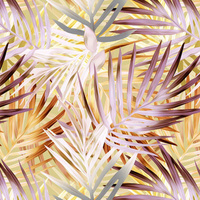 PALM LEAVES pat. 2 (gold) - Viscose jersey