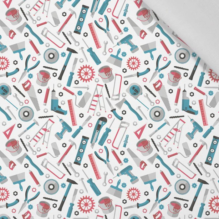 DÍLNA/ bílý - bavlněná tkanina