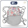 GYM BAG WITH POCKET - WILD ROSE FLOWERS PAT. 1 (BLOOMING MEADOW) - sewing set