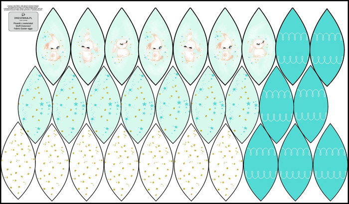 7 EASTER EGGS SEWING SET - BUNNIES