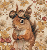 SQUIRREL STEAMPUNK FOREST - panoramic panel softshell (60cm x 140cm)