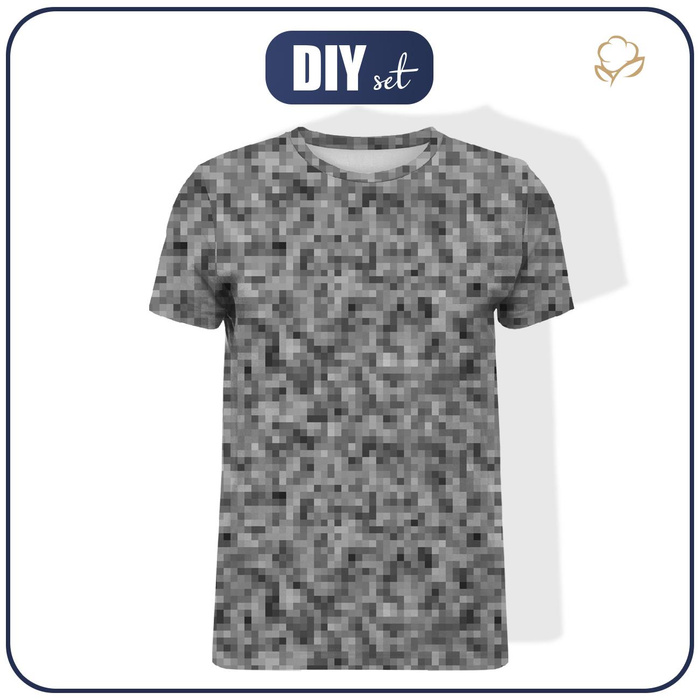 MEN’S T-SHIRT - PIXELS pat. 2 / grey - single jersey S