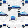 POLICIE / světle šedý - bavlněná tkanina