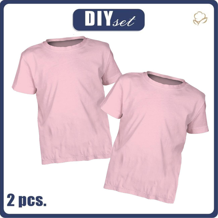 2-PACK - BASIC KID’S T-SHIRT -  LIGHT PINK - sewing set
