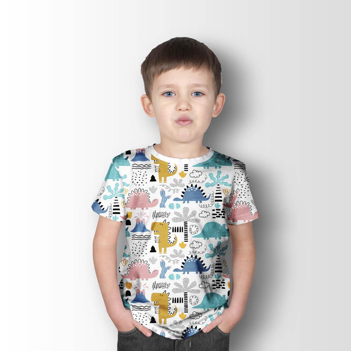 PAINTED DINOSAURS PAT. 2 - Cotton woven fabric