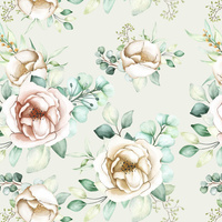 PEONIES pat. 2 - Cotton woven fabric