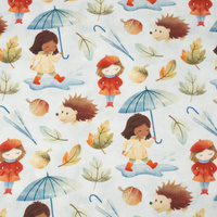 RAINY ADVENTURE (AUTUMN GIRL) - Cotton woven fabric