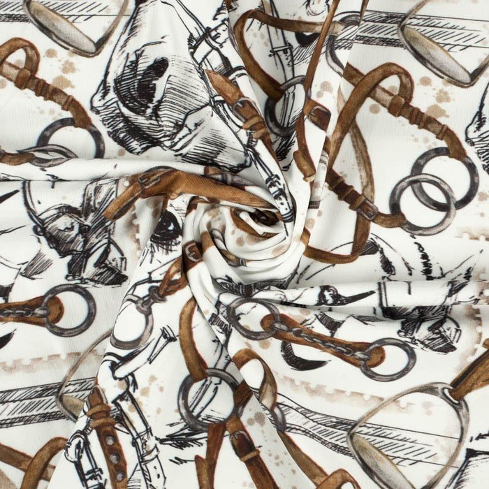 HORSE-RIDING (HOBBIES AND JOBS) / white - Viscose jersey