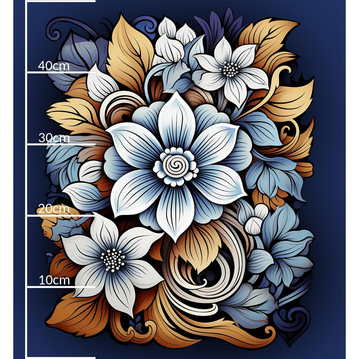 BOUQUET OF FLOWERS WZ.2 (46 cm x 50 cm) - dickes geprägtes Kunstleder