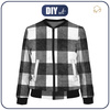 WOMEN’S BOMBER JACKET (KAMA) - BIG CHECK / black-white - sewing set XS