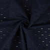 KAPKY / navy - Vyšívaná bavlněná tkanina