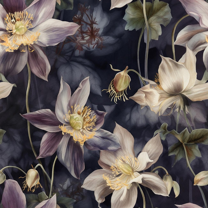 PASTEL FLOWERS WZ.3 - teplákovina počesaná s elastanem ITY