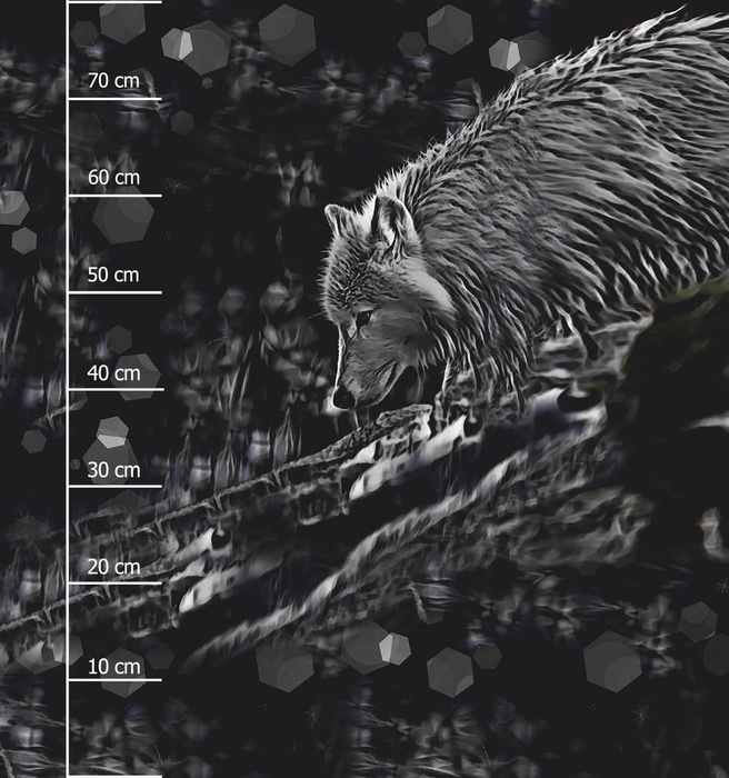 POLARWOLF - Paneel (75cm x 80cm) leichte Maschenware angeraut