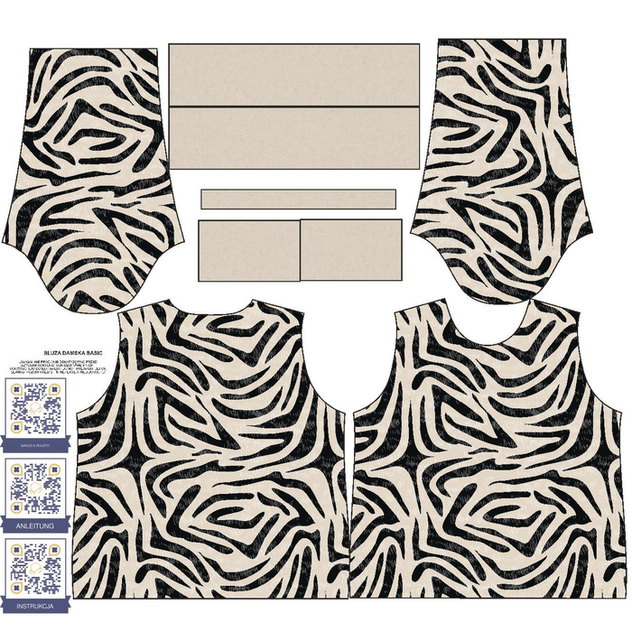 DÁMSKÁ MIKINA (HANA) BASIC - ZEBRA  vz. 1 - teplákovina - M