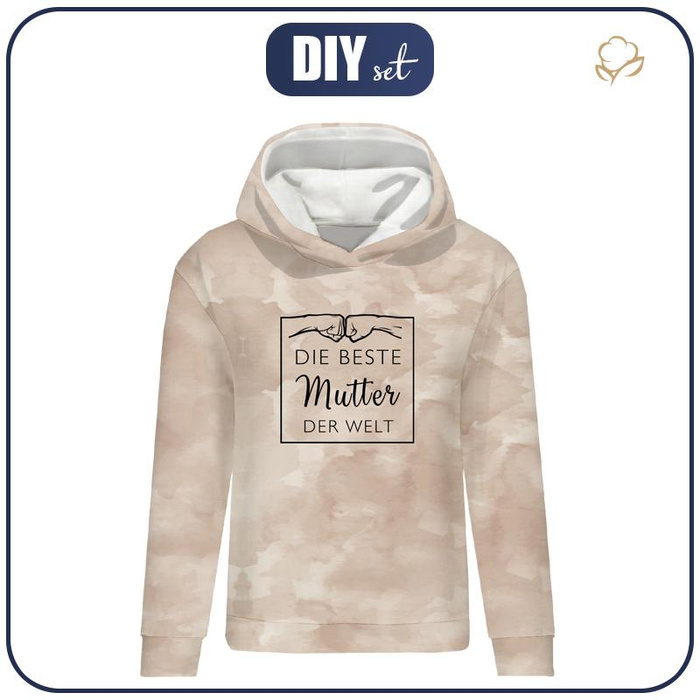 CLASSIC DAMEN HOODIE (POLA) - DIE BESTE MUTER DER WELT / CAMOUFLAGE m. 2 (beige) - Sommersweat - XXL
