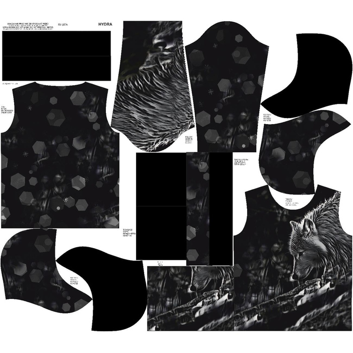 UNISEX HOODIE (HYDRA) - ARCTIC WOLF - sewing set (134/140)