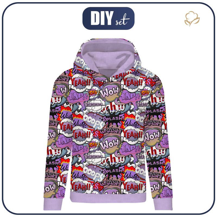 CLASSIC DAMEN HOODIE (POLA) - COMICS (violet - rot) - Sommersweat - M