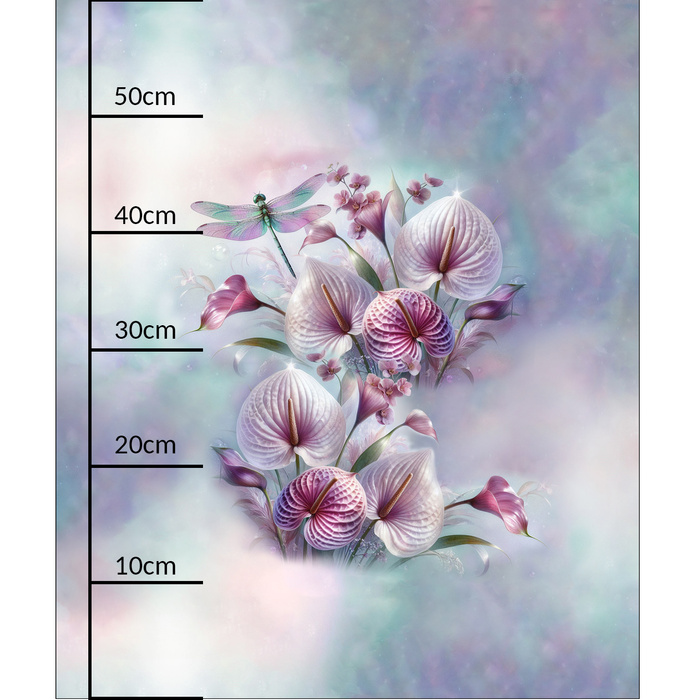 PASTEL BLOOM WZ. 4 - panel (60cm x 50cm) SINGLE JERSEY