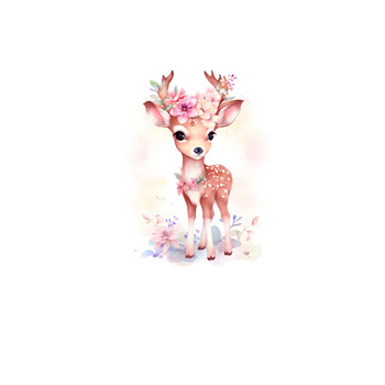 BABY DEER - Paneel (75cm x 80cm) Wasserabweisende Webware