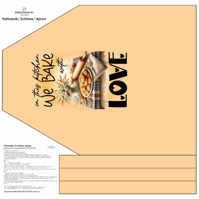 APRON - WE BAKE WITH LOVE - sewing set