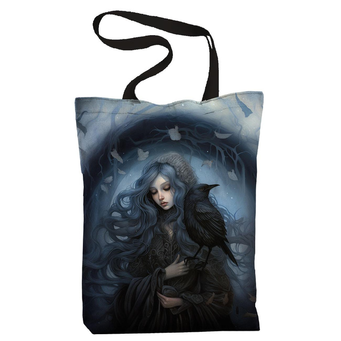 SHOPPER BAG - GOTHIC GIRL pat. 2 - Waterproof woven fabric - sewing set