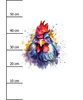 WATERCOLOR ROOSTER - panel (60cm x 50cm) Cotton woven fabric