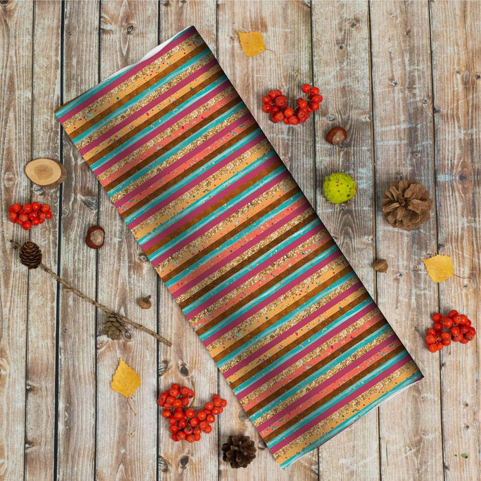 GLITTER STRIPES (GLITTER AUTUMN) - Cotton woven fabric