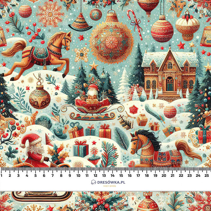 Vintage Christmas wz.20 - tkanina bawełniana