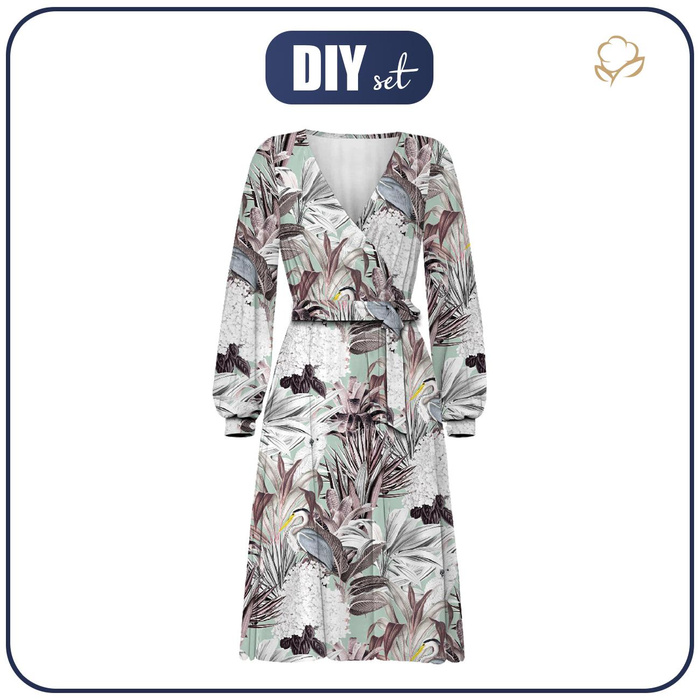 WRAP MIDI DRESS (BIANCA) - LUXE TROPICAL pat. 1 - sewing set XXL