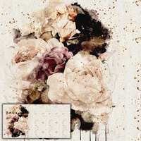 WATERCOLOR FLOWERS PAT. 4 - PANORAMIC PANEL 80 cm