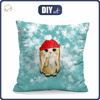 KISSEN 45x45 - WINTERKANINCHEN MIA - Baumwoll Webware - Vorderseite + Rückseite