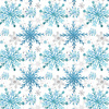 BLUE SNOWFLAKES pat. 2 - Woven Fabric for tablecloths