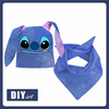 KID'S CAP AND SCARF (BUNNY) - BLUE ALIEN 59-61