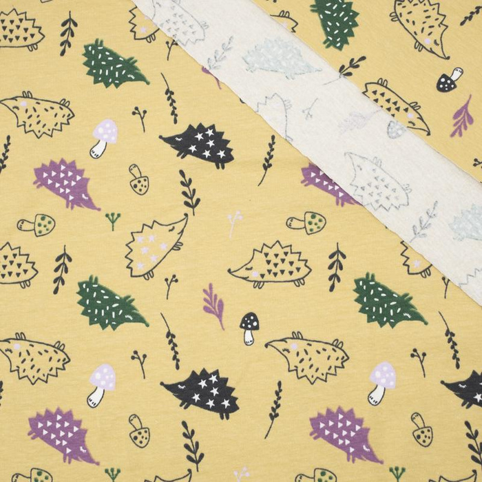 HEDGEHOGS / FOREST WORLD / yellow - single jersey TE210
