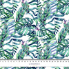 MINI LEAVES AND INSECTS PAT. 3 (TROPICAL NATURE) / white - Cotton woven fabric