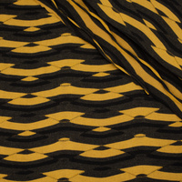 WELLEN 3D / senf - Single Jersey mit Steppstich