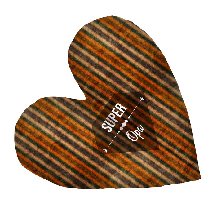 DECORATIVE PILLOW HEART - Super Opa / AUTUMN STRIPES