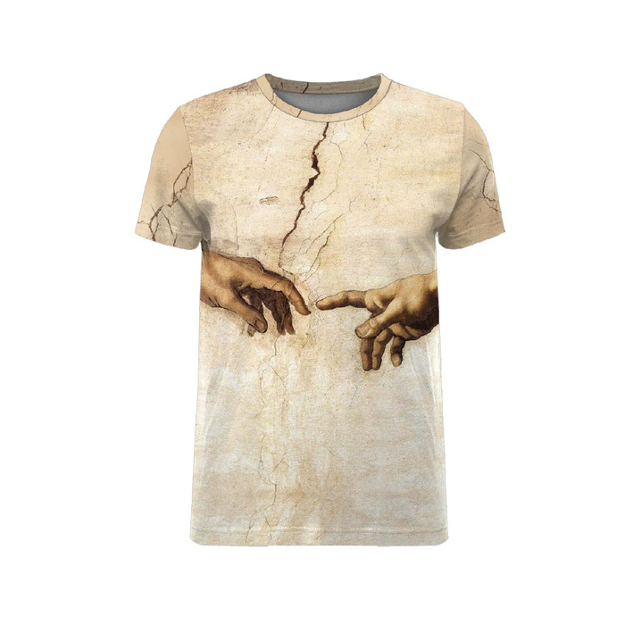 PÁNSKÉ TRIČKO - Stvoření Adama (Michelangelo Buonarrotiho) - Sada šití XXXL