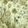 PASTEL FLOWERS WZ. 30 / lime cream - Krepp