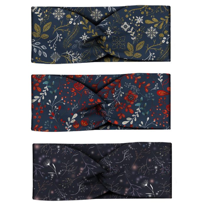 HEADBAND AND HAIR ELASTIC 3KPL - PATTERN 12 - sewing set 4-8