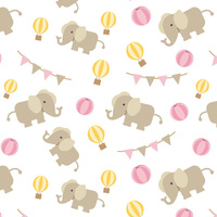 LITTLE ELEPHANTS (ANIMAL GARDEN) - single jersey with elastane