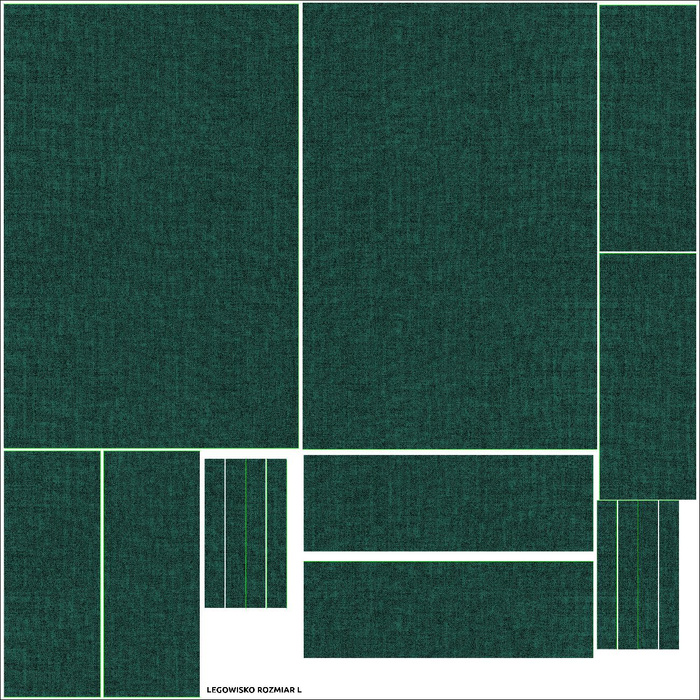 ANIMAL BED - LINEN / bottled green - sewing set - L