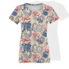 DAMEN T-SHIRT - FLAMINGOS UND ROSEN / beige - Single Jersey M