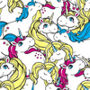 FAIRYTALE UNICORNS / white - Cotton woven fabric