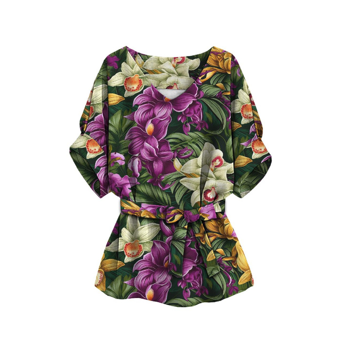 KIMONO BLUSE - EXOTIC ORCHIDS MS. 7 - Nähset S-M