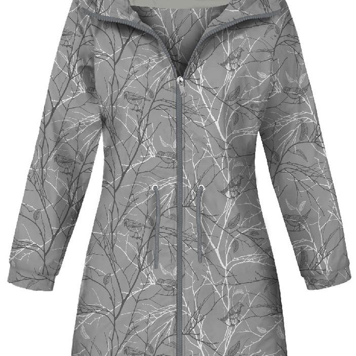 WOMEN'S PARKA (ANNA) - BIRDS (GREY) - softshell M