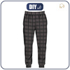 MEN'S JOGGERS (GREG) - CHECK / brown - sewing set L
