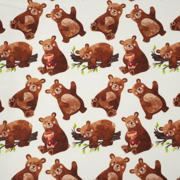 BEARS MIX (BEARS AND BUTTERFLIES) - Cotton woven fabric
